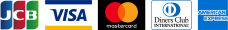 JCB, Visa, Master Card, Diners Club, AMEX