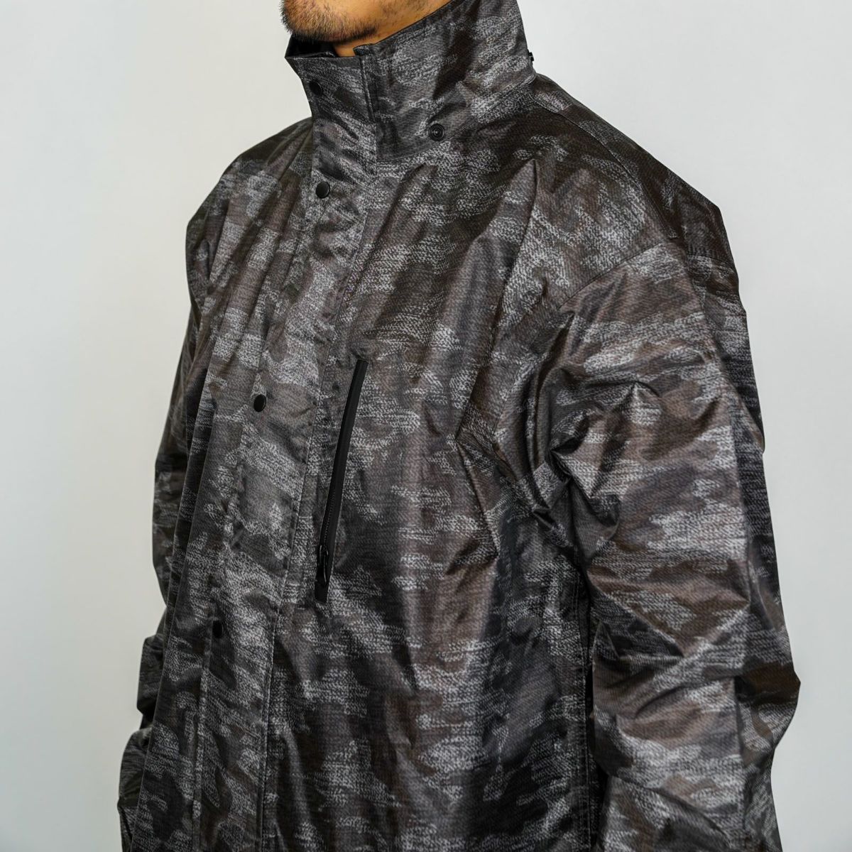 詳細：着用イメージ メランジ ジャケット  ［男性モデルのサイズ］身長:174cm 着用サイズ：L