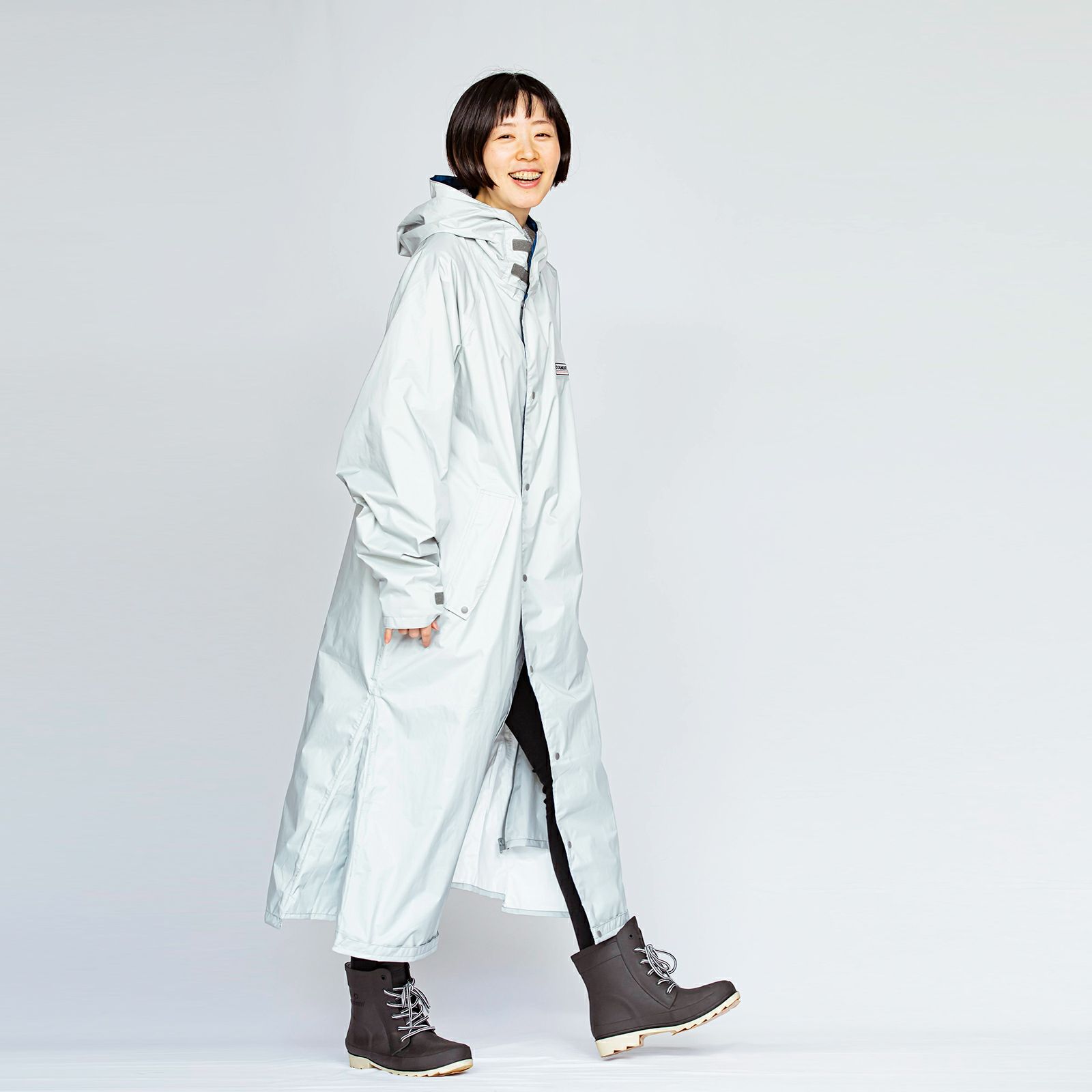 ［女性モデルのサイズ］身長:168cm 着用サイズ：L ／（長靴）6437 ピラルク レインブーツ