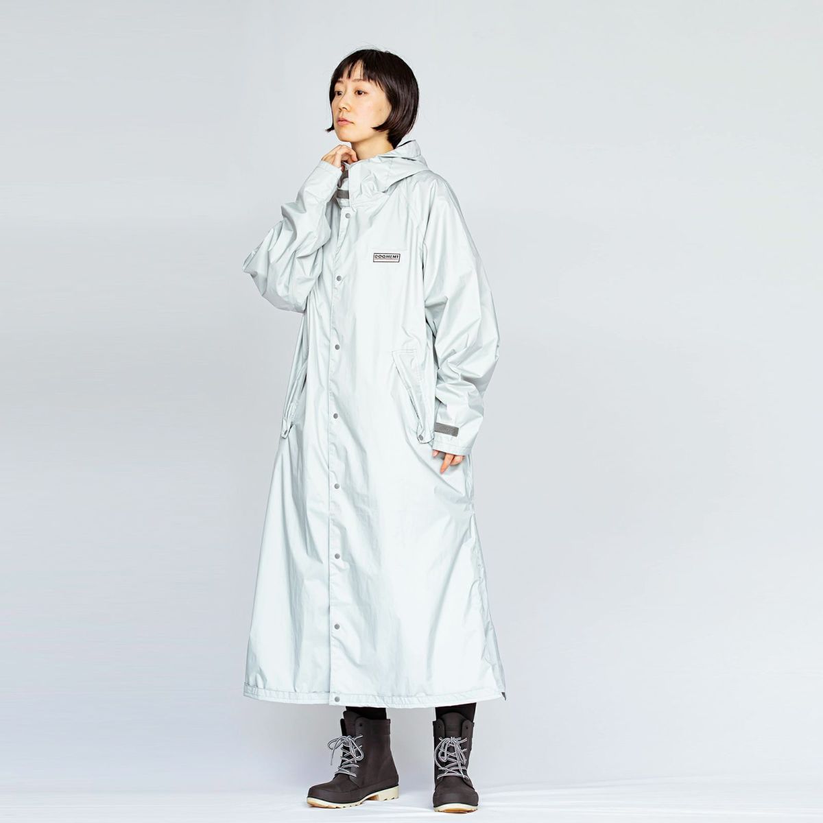 ［女性モデルのサイズ］身長:168cm 着用サイズ：L ／（長靴）6437 ピラルク レインブーツ