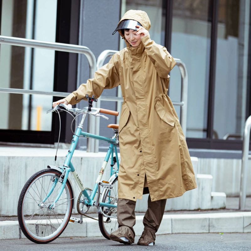 レインコート 蛍光シール付き メンズ レディース ポンチョ 自転車 リュック 帽