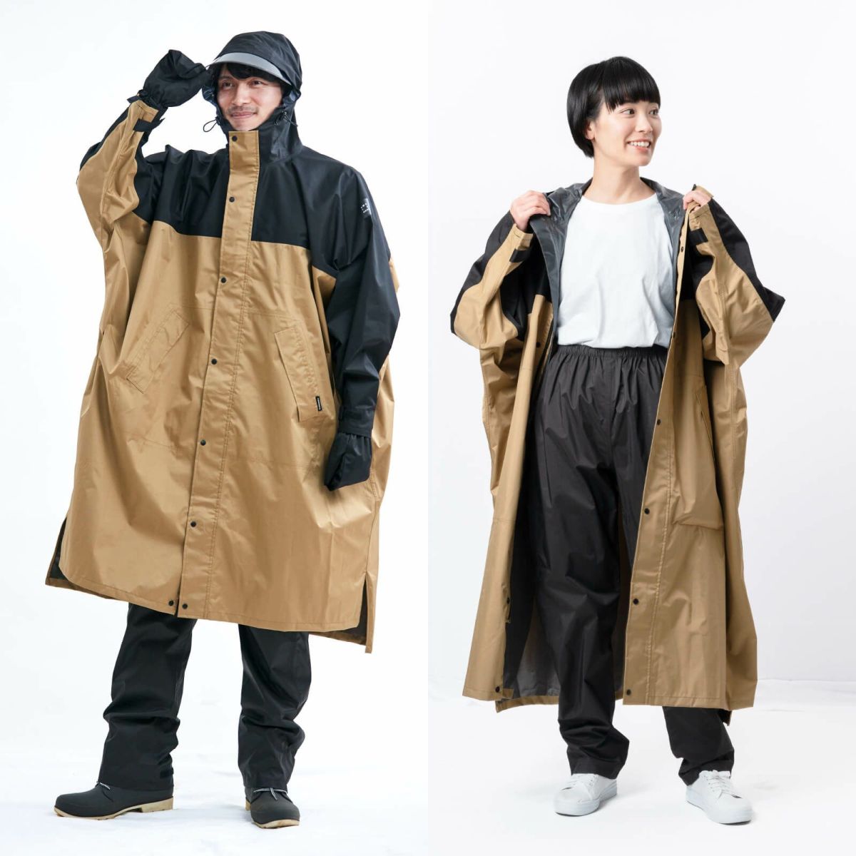 レインコートやポンチョと一緒に着用すれば雨から全身を守れます