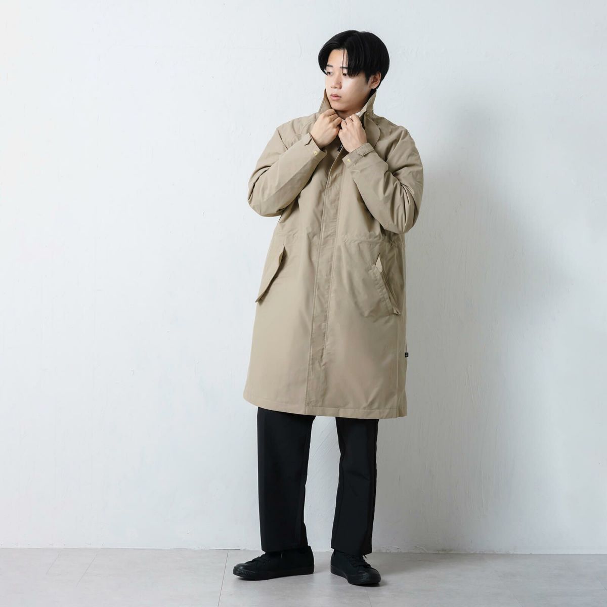 AH-1017 ウォームステンカラーコート | レインコート レインポンチョ